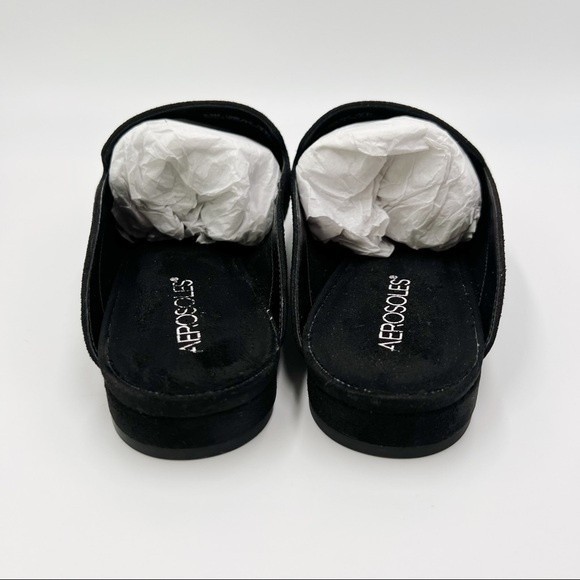 Aerosoles Womens Size 9.5 Look Out Black Fabric Microsuede Slides‎ Mules Shoes - Picture 8 of 16